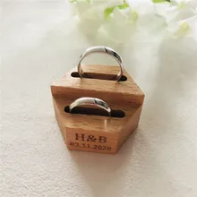 Коробка для колец на заказ индивидуальные свадебные валентинки обручение деревянный кольцо предъявителя коробка для ювелирных изделий коробки кольцо коробка