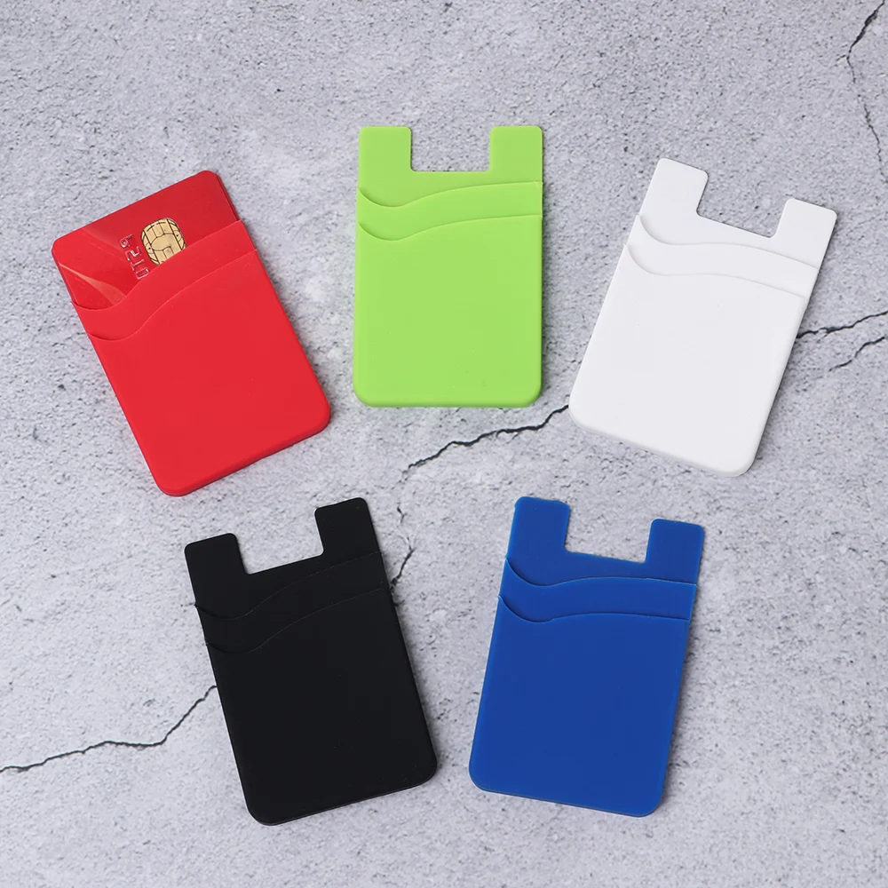 Hot Sale Phone Card Holder Silicone Mobile Phone Back Card Holder Elastic Wallet Stick On Adhesive Cash ID Soft