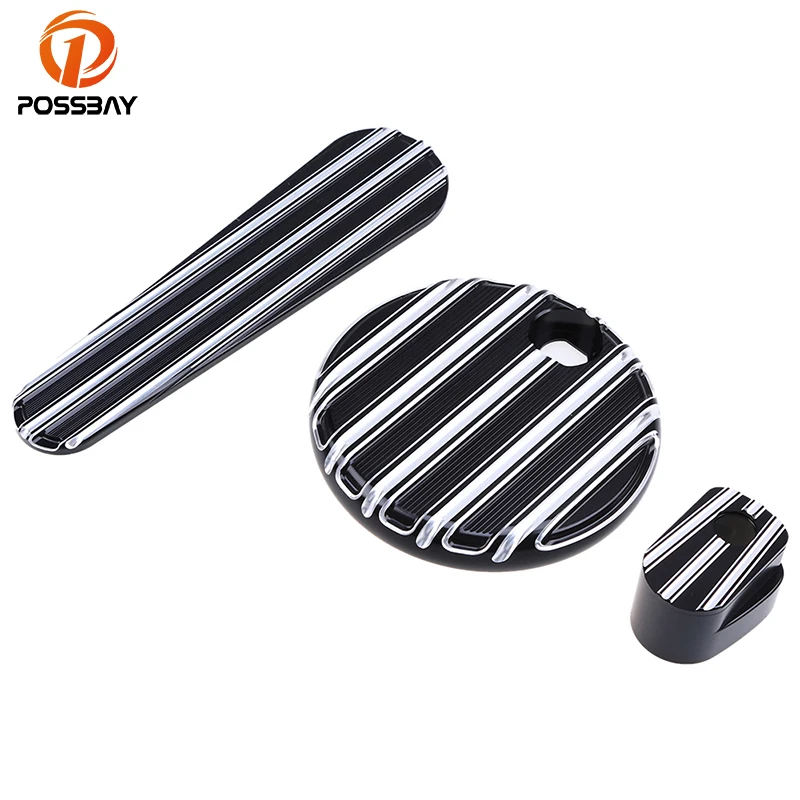 

POSSBAY Motorcycle Ignition Switch Dash Fuel Door Covers Scooter Cut for Harley Street Glide Road Electra 2014 15 16 2017