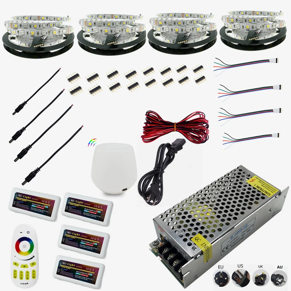 

WIFI 12V Flexible LED Strip 5050 300LED 5M/RollRGBW RGB IP65 Waterproof 20M LED String Dimmable Ribbon LED Rope Tape Kit
