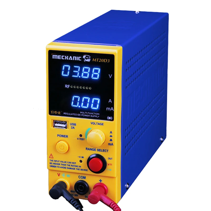 

MECHANIC MT20-D3 DC regulated power supply Power 4 bit digital display Adjustable 0-20V 0-3A Laboratory Test Power Supply USB