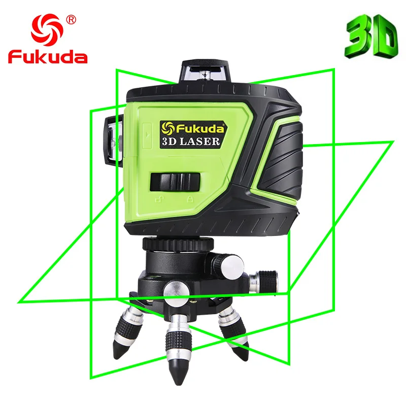 

Fukuda 12 lines MW-93T lithium battery green laser level 360 Vertical And Horizontal Self-leveling Cross Line laser level tripod
