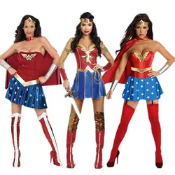 Лидер продаж Женский супергерой чудо для женщин костюмы для косплея Хэллоуин дамы супер девушка Диан косплэй трико одежда Хэллоуин