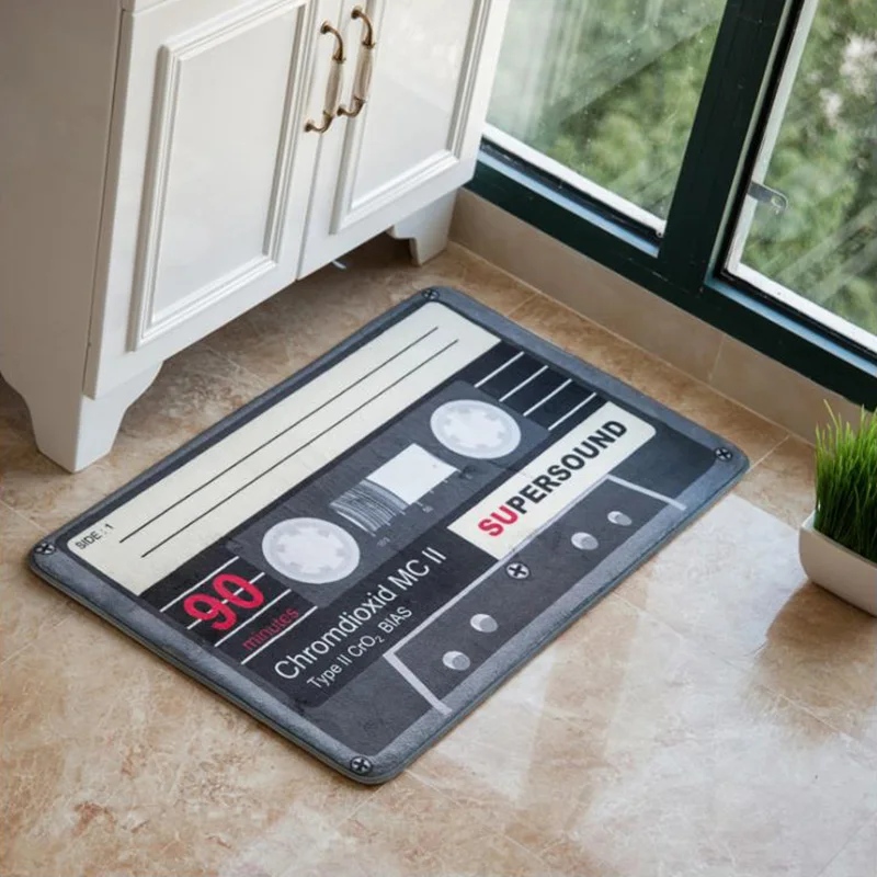 Area Rugs  Retro Music Tape Cassette Soft Carpet Mat for Living Dining Dorm Room Bedroom Home Decorative/Bathroom carpet