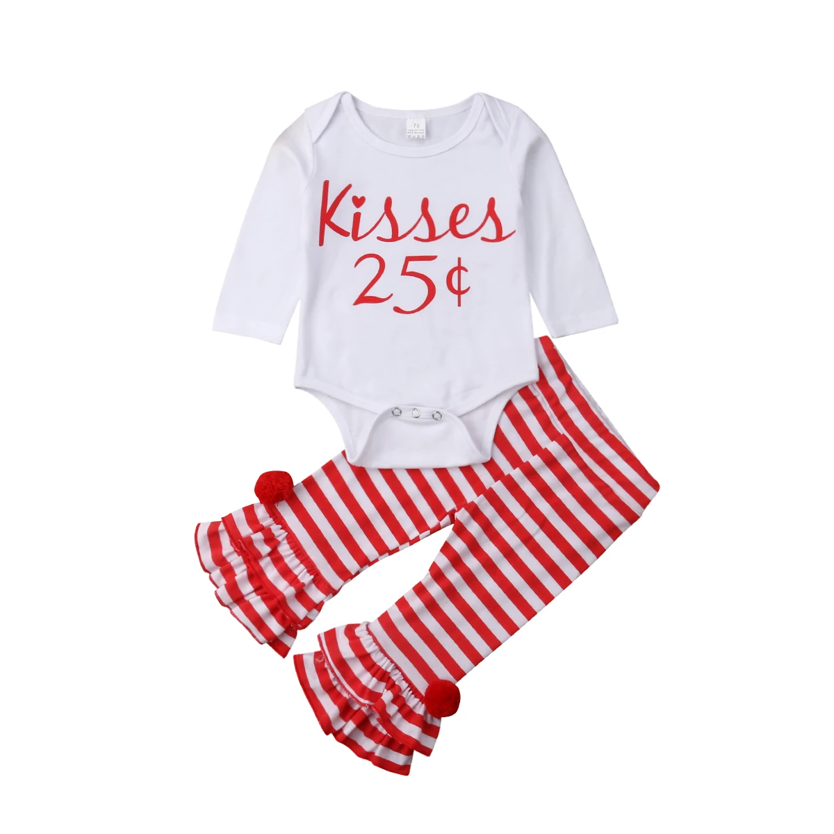 

Baby XMAS Clothes Sets Toddler Babies Girls Long Sleeve Bodysuit Tops Ruffle Flare Pants Outfits Clothing Set 0-18M 2019