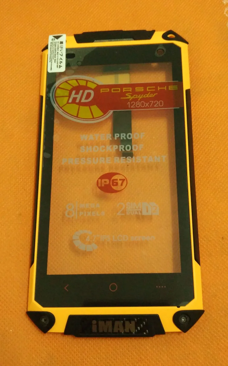 

Used Original Touch Screen Touch Panel + Frame For iMAN i6800 MTK6582 Quad Core 4.7" HD 1280X720 Free shipping