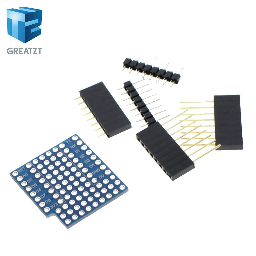

GREATZT ProtoBoard Shield for WeMos D1 mini double sided perf board Compatible