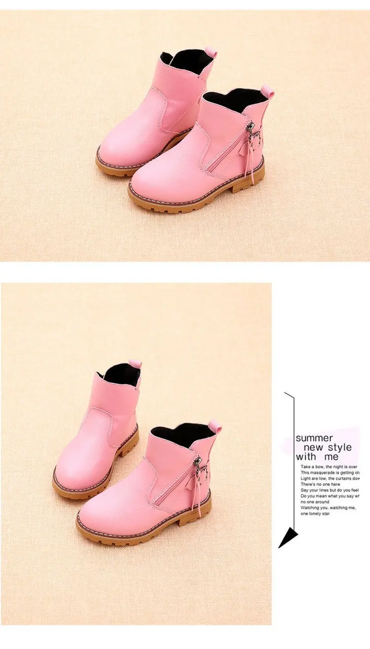 Новая зимняя детская обувь из искусственной кожи непромокаемая принцесса обувь для девочек детская резиновая обувь модные детские кроссовки