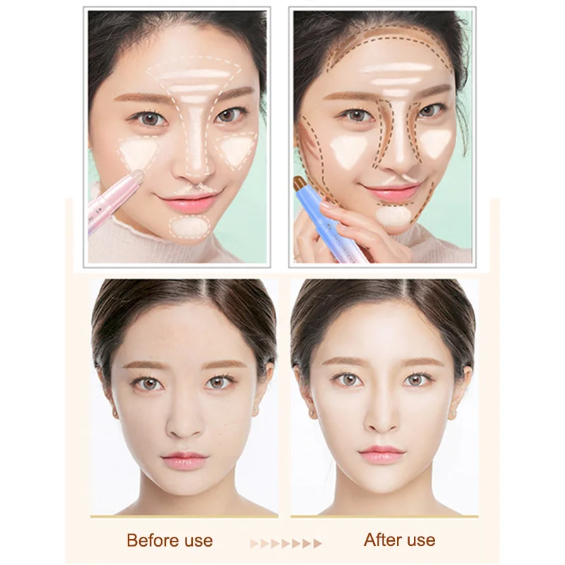 

NEW Concealer Contour Stick Double-ended Makeup Contouring Highlighter Create 3D Face Cover