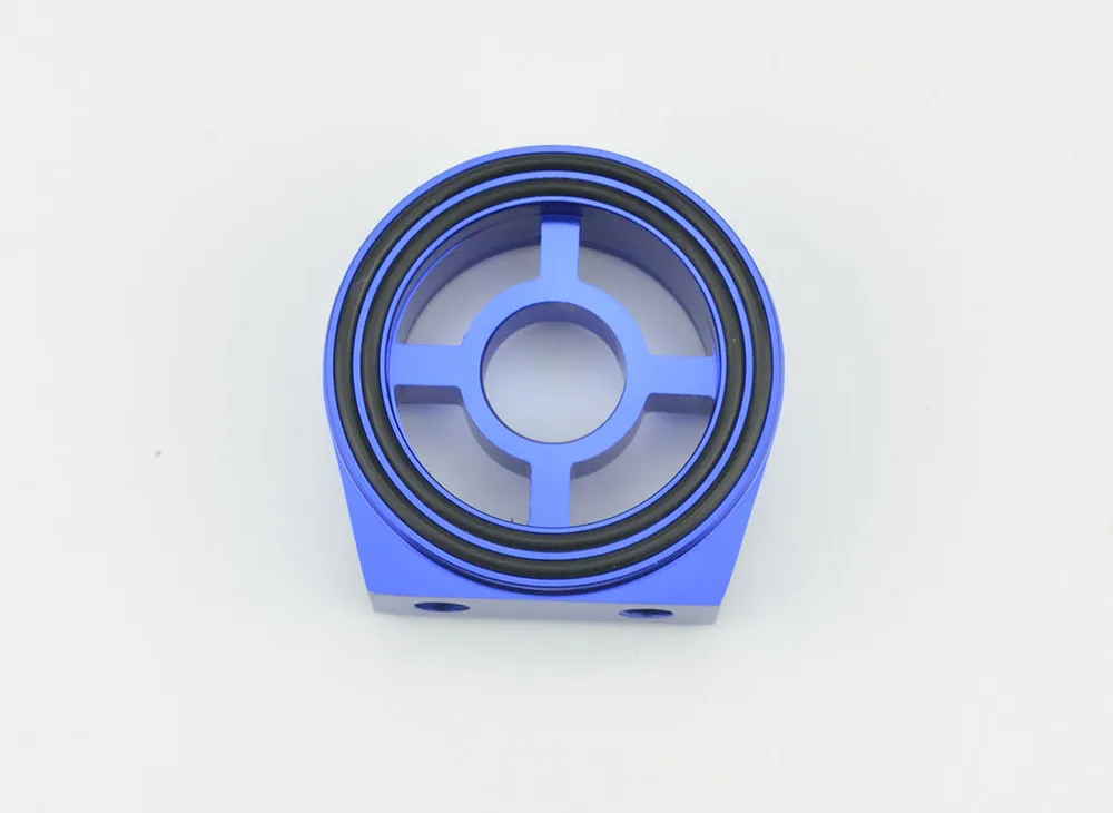 Универсальный Автомобильный датчик температуры масла и датчик давления масла охлаждающий фильтр охладитель Сэндвич-адаптер набор перемещения Синий