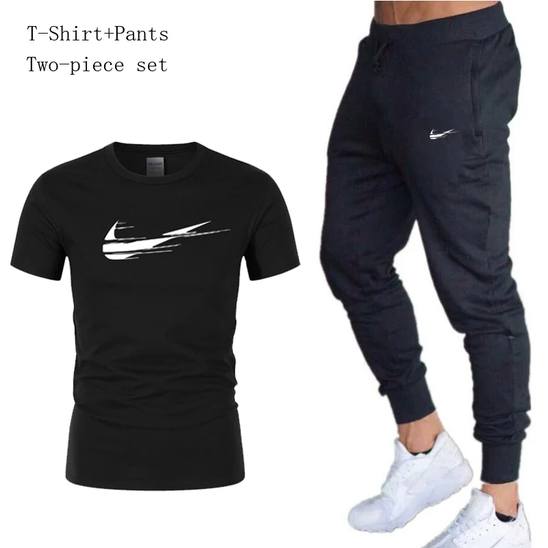 

NEW Men Jogging Pants+tshirt Solid GYM Training Pant Sportswear Joggers Sports Pants Men's Running Swearing Jogging Sweatpants