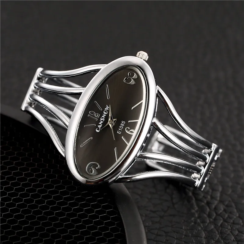 Популярные повседневные Роскошные Брендовые Часы-браслет, кварцевые женские часы унисекс под платье, наручные часы,, роскошные серебряные часы Horloges Vrouwen - Цвет: Черный