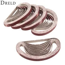 DRELD 50Pcs 330*10mm Abrasive Sanding Belt 80 Grit Aluminium Oxide Sander Grinder Belt for Angle Grinder Dremel Accessories 