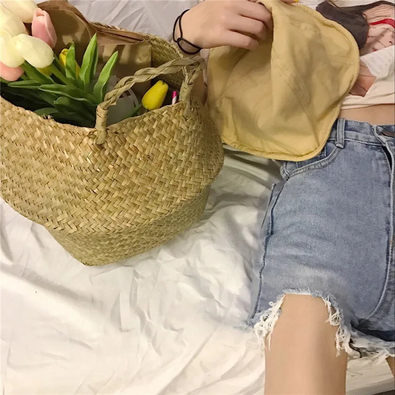 New high-waisted jeans for springsummer 2019 slim irregular wide-leg trousers and Korean baggy shorts for women's wear (1)