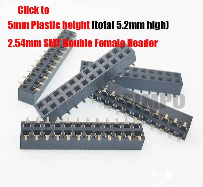 2.54mm 2X12P SMD Female header PH5 SMT Double row(1)