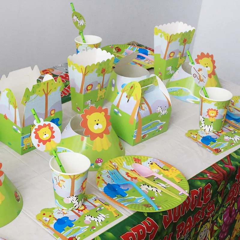 Детский душ джунгли вечерние украшения сафари животные воздушные шары для вечеринки декоративная столовая посуда с днем рождения тропические на тему зоопарка вечерние принадлежности