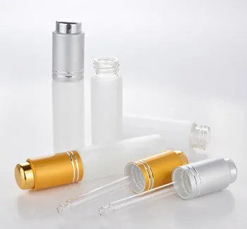 

2017 New 300pcs 20ml Empty Glass Dropper Bottles Eye Liquid Dropper Sample,essential oil container with matte silver ring