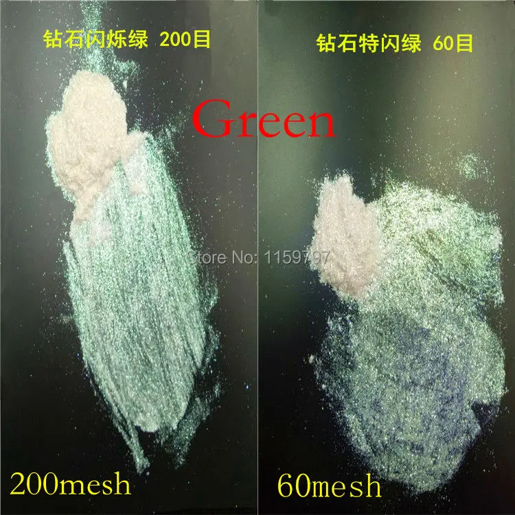 Выделите зеленый Кристальный пигмент Русалка Слюда Порошок перламутровый пигмент для теней для век и ногтей