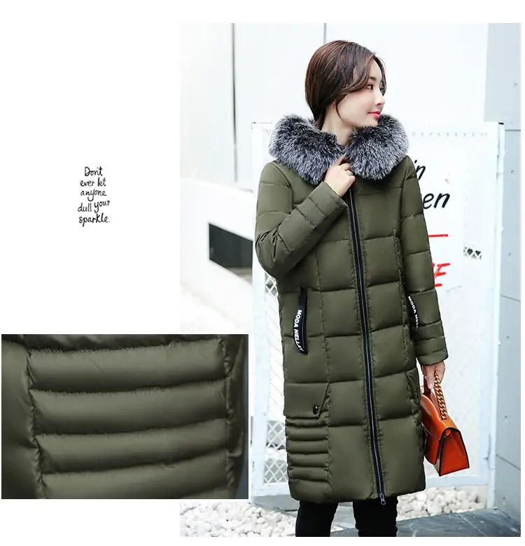 Winter Jacket Women Women's Parkas Long Coat Parka Women 2018 With Artificial Fur Collar Hooded Cotton Coats And Jackets LZ970 (25)