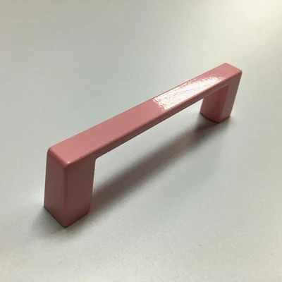 Быстрая отверстие в отверстие 76 мм спрей-окрашенный Радужный шкаф цинковые ручки из сплава для шкафа для детей/детей - Цвет: Розовый