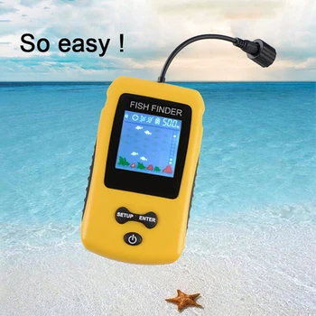 

2019 Portable high-definition screen ultrasonic wired fish finder 0.6-100m Depth Fishfinder Transducer Sensor Sonar For Fishing