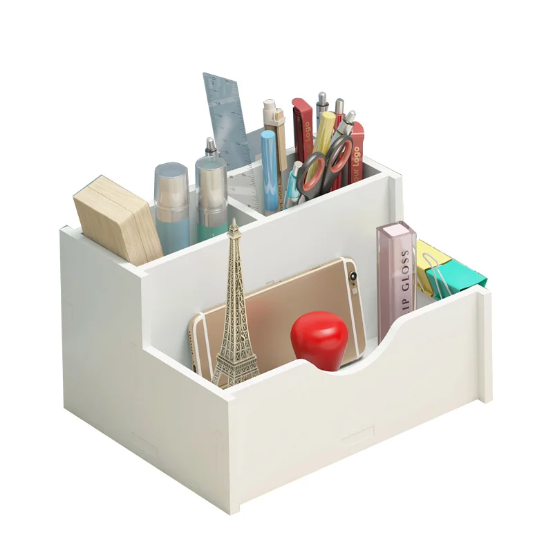 

White Stationery Holders Desktop Storage Box Stationery Debris Finishing Box Joy Corner
