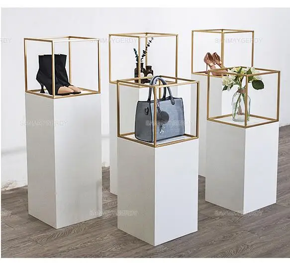 

Clothes store display stand floor-to-floor Coat rack women's clothing store simple retro iron screen side hung in the island she