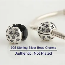 Блестящая Звезда Браслет-бусы для женщин ювелирных изделий DIY Fit PANDORA Подвески Серебро 925 KT041-N