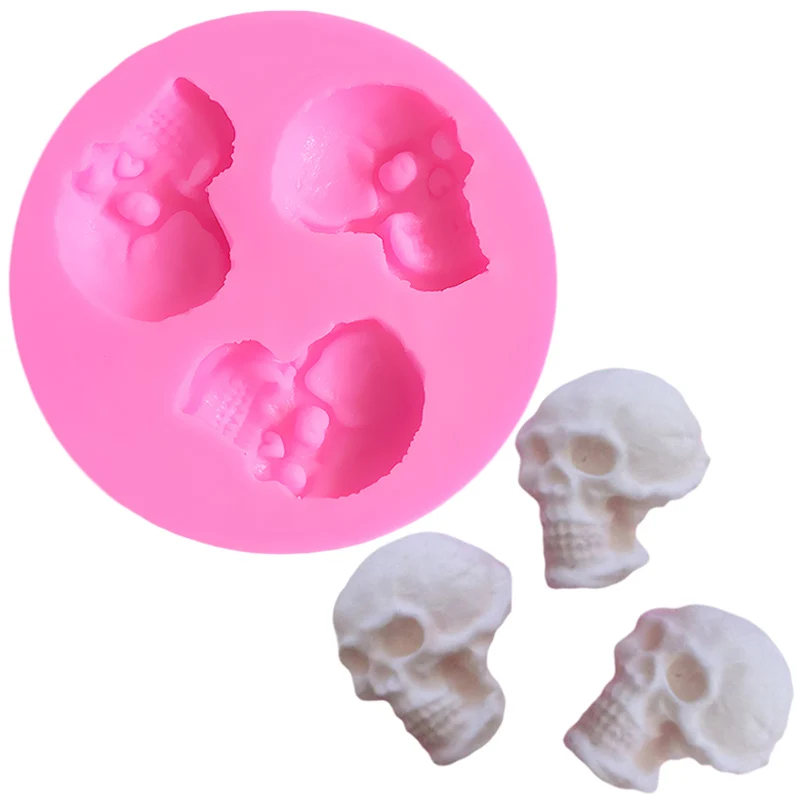 

Lovely Skeleton Head Fondant Mold Cake Decorating Mold Jelly Pudding Silicone Mold 3d Wedding Cake Stand Silicone Bakeware