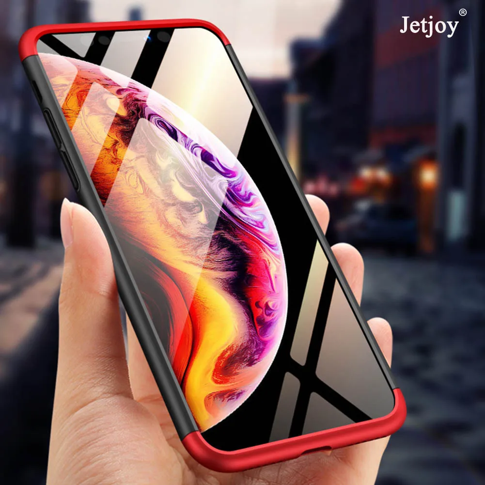 Jetjoy 360 3in1 всестороннюю защиту Жесткий Чехол для iPhone XS MAX XR XS Обложки Пластиковые назад чехол для iPhone XS XR XS MAX чехлы