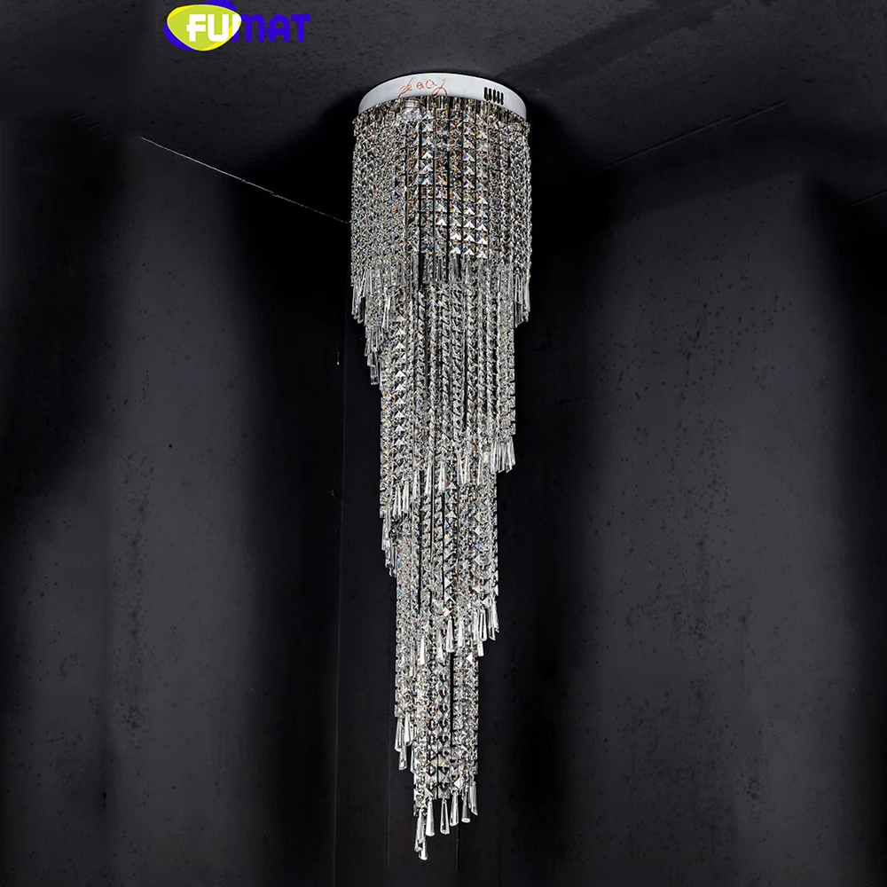 Современный хрустальный светильник FUMAT K9, светодиодный подвесной светильник в виде спирали для гостиной, светодиодный светильник, подвесной светильник