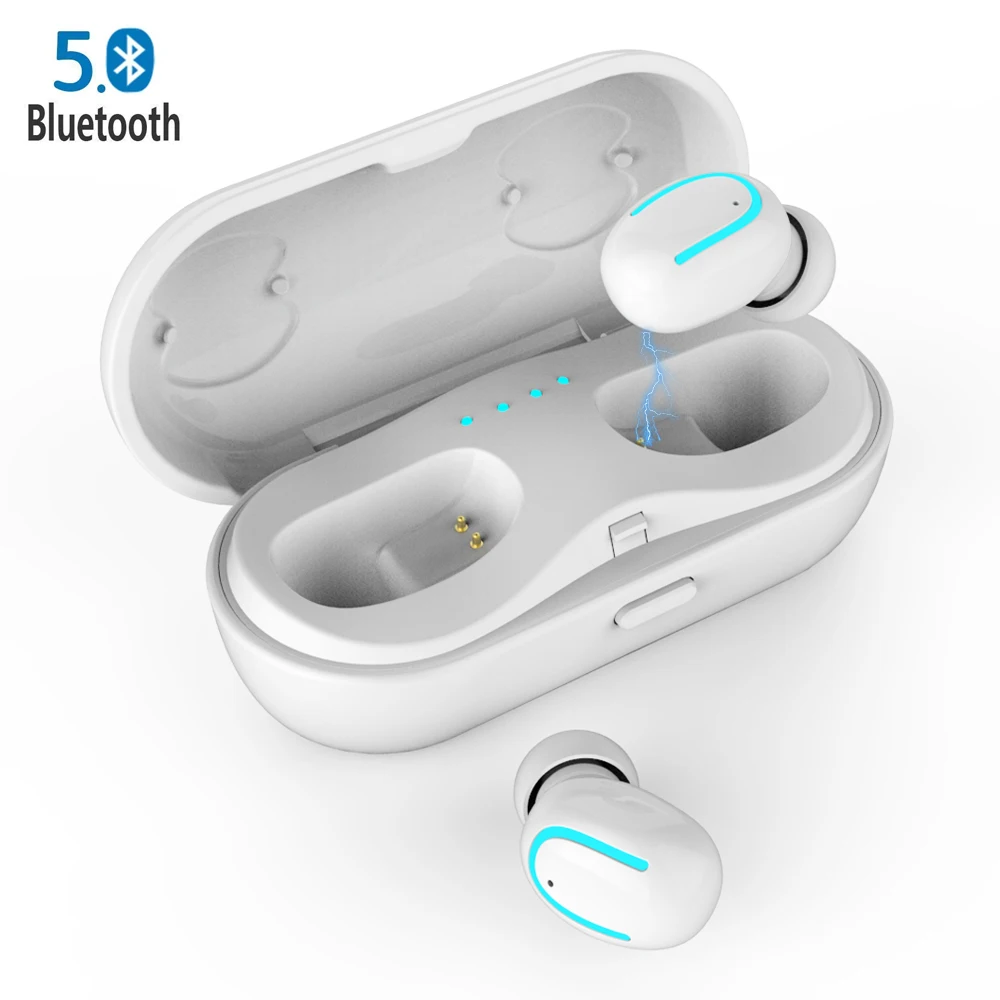 

Q18 True Wireless Earbuds Stereo Bluetooth Earphones Wireless Bluetooth V5.0 Earphone with Built-in HD Mic and Charging Capsule