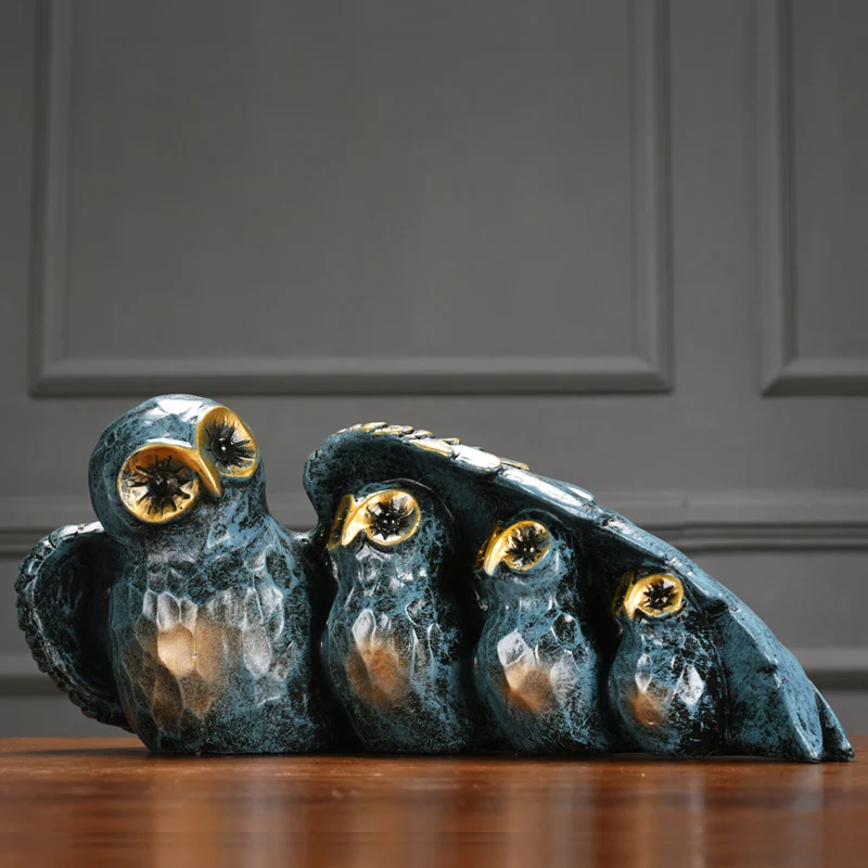

Retro Nostalgic Resin Owl Arts and Crafts resinas planas de personajes Animal miniature figurines home decoration accessories