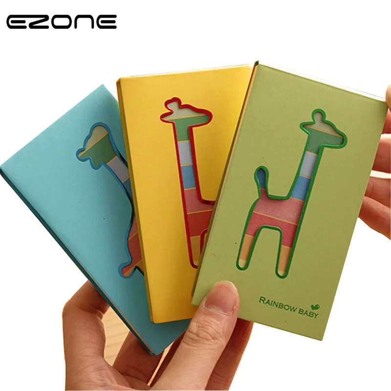 

EZONE Rainbow Color Animal Memo Pad Cat Giraffe Daily Notepads With Colorful Inner Pages Material Escolar Stationery Random 1PC