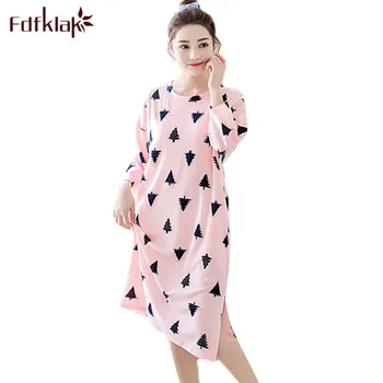 

Fdfklak Summer Dresses for Pregnant Women Cotton Print Pregnancy Clothes Nightwear Breastfeeding Maternity Sleepwear Nightgowns
