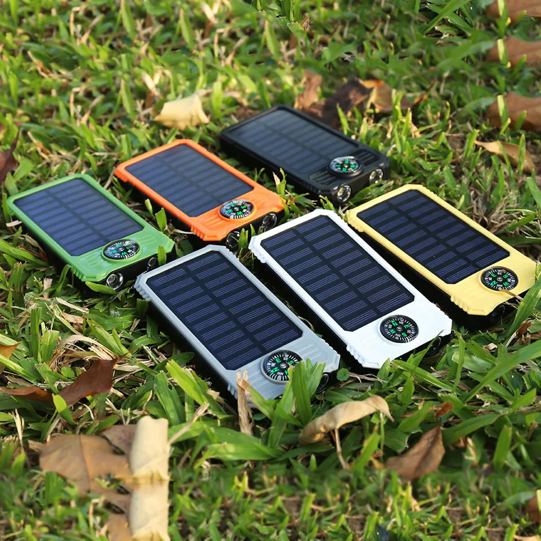 

High Capacity 20000mAh Solar Mobile Power Waterproof Compass Solar Battery Portable Charger Dual USB Output External Battery