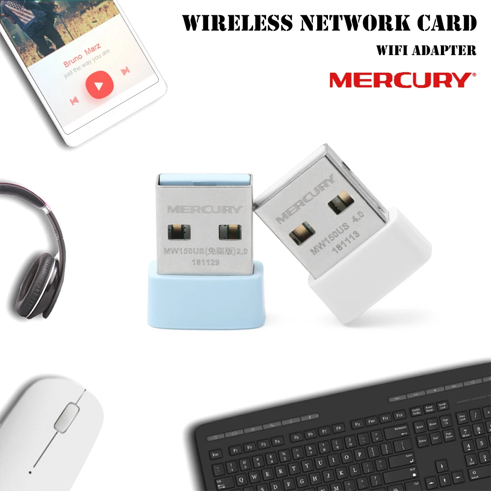 Мини Mercury Plug& Play нет необходимости драйвер 150 м беспроводная сетевая карта 11N 150 Мбит 2,4 ГГц USB WiFi адаптер