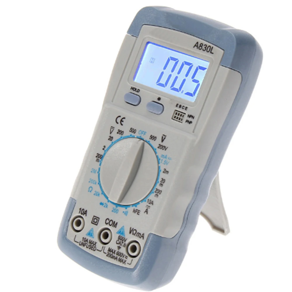 

Backlight grey white A830L LCD Digital Multimeter DC AC Voltage Diode Freguency Multitester