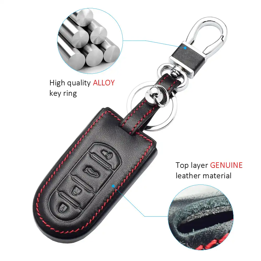 Atobabi Case Kunci Mobil 4 Tombol Kulit Asli Smart Remote Fob Shell Cover Gantungan Kunci Dudukan Untuk Perodua Bezza Myvi Axia Untuk Toyota Kasus Kunci Untuk Mobil Aliexpress