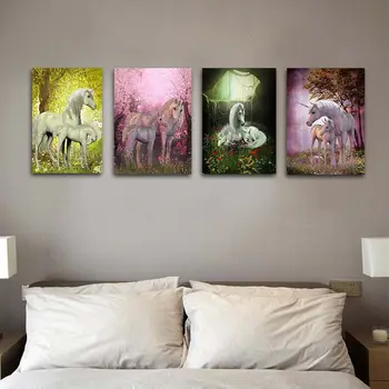 Rainbow Unicorn Poster Canvas Wall Art Painting Decoration