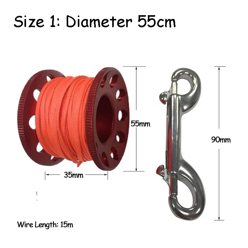 Skup Nurkowanie szpula ze stopu aluminium szpula Finger Reel 15 30m z śruba ze stali nierdzewnej karabińczyk SMB bezpieczne wyposażenie BCD akcesoria