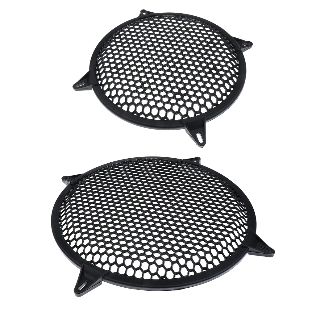 2 Pieces Car Plastic Speaker Subwoofer Amplifier Cover Grill Mesh 10 Inch+12inch