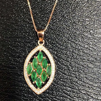 

Collier Qi Xuan_Trendy Jewelry_Colombian Green Stone Fashion Necklaces_Rose Gold Color Pendant Necklaces_Factory Directly Sales