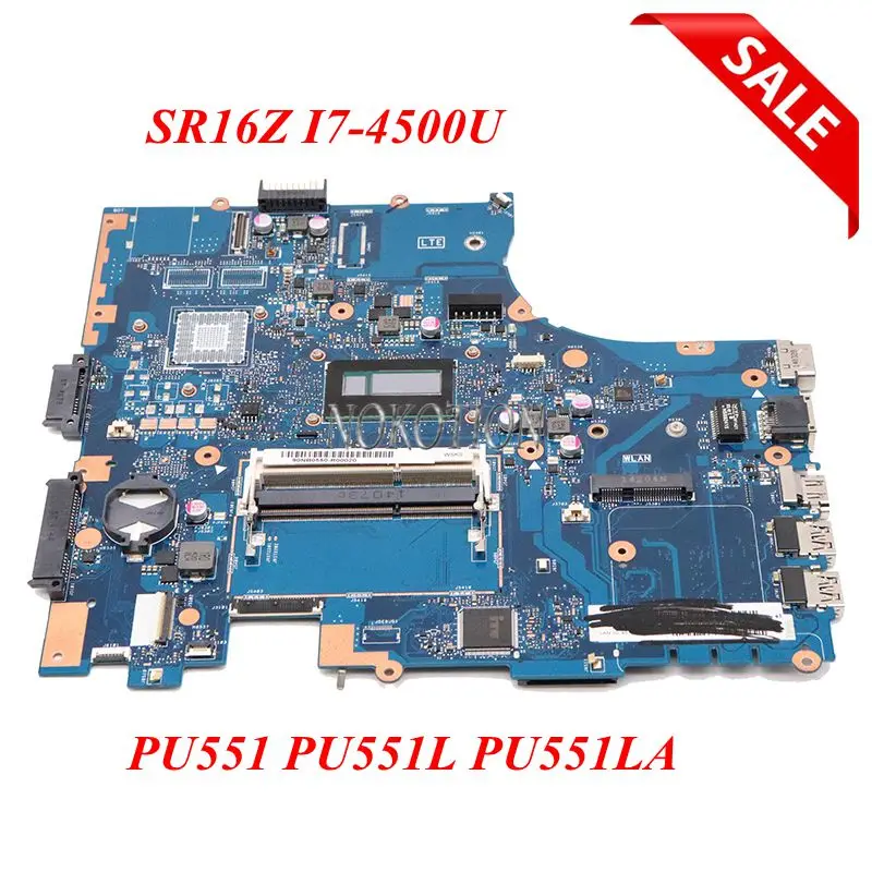 

NOKOTION PC Motherboard for ASUS PU551 PU551L PU551LA REV 2.0 MAIN BOARD SR16Z I7-4500U CPU DDR3 full test