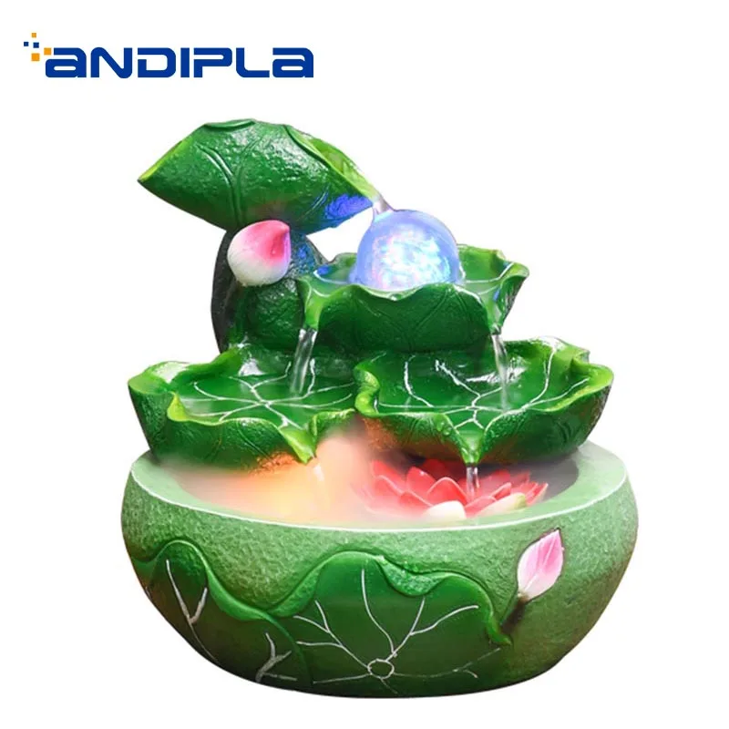 

110/220V Pastoral Style Bonsai Natural Resin Water Fountain Waterscape for Purifying Air Home Office Decoration Crafts Fish Tank