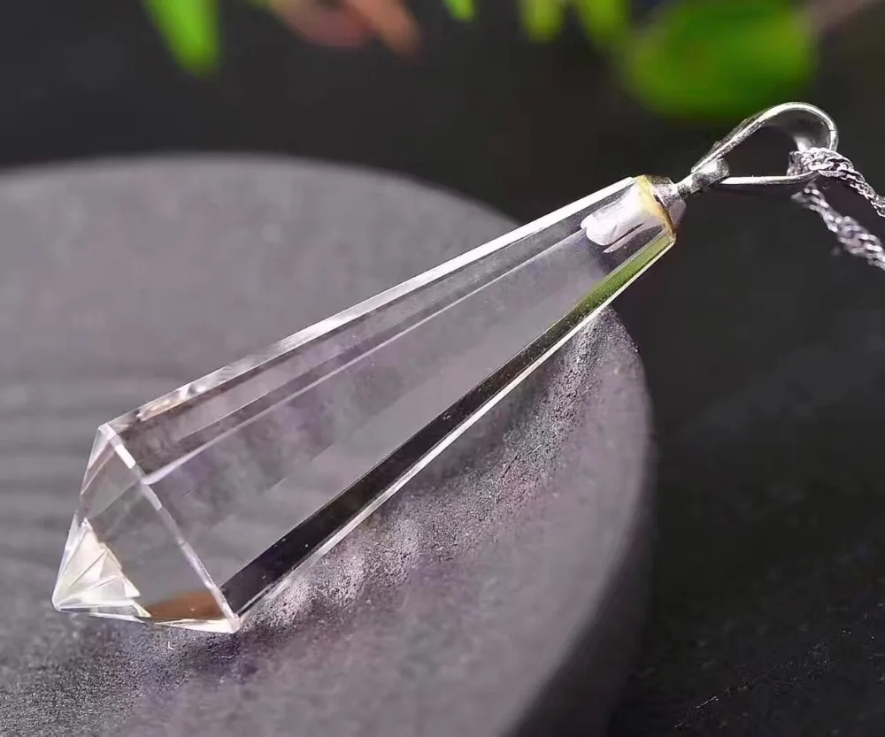 Natural quartz crystal wand point Spirit pendulum pendant healing stones for gifts (4)