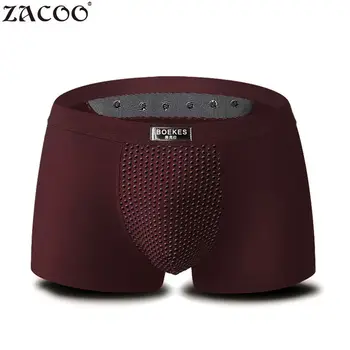 

ZACOO Fashion Mens Magnet Antibacterial Health Modal U Convex Pouch Mesh Breathable Boxers Underwear Men Underpant