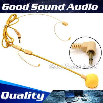 

Free Shipping 3.5mm Plug Connector Vocal Headset Headworn Condenser Microphone Head Mic Mike For Wireless BodyPack Transmitter