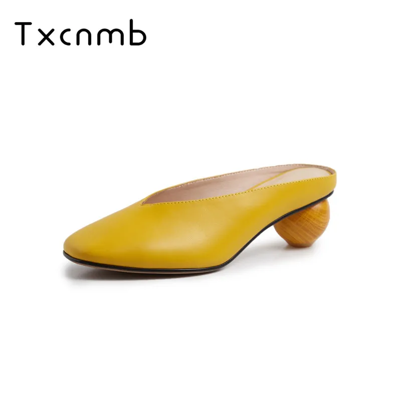 

TXCNMB 2019 hot sale Genuine leather women sandals high heels ladies fashion party wedding shoes women summer dress shoes casual