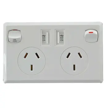

2.1A Dual USB Home Wall Supply Australian Power Kit Point Socket AU plug